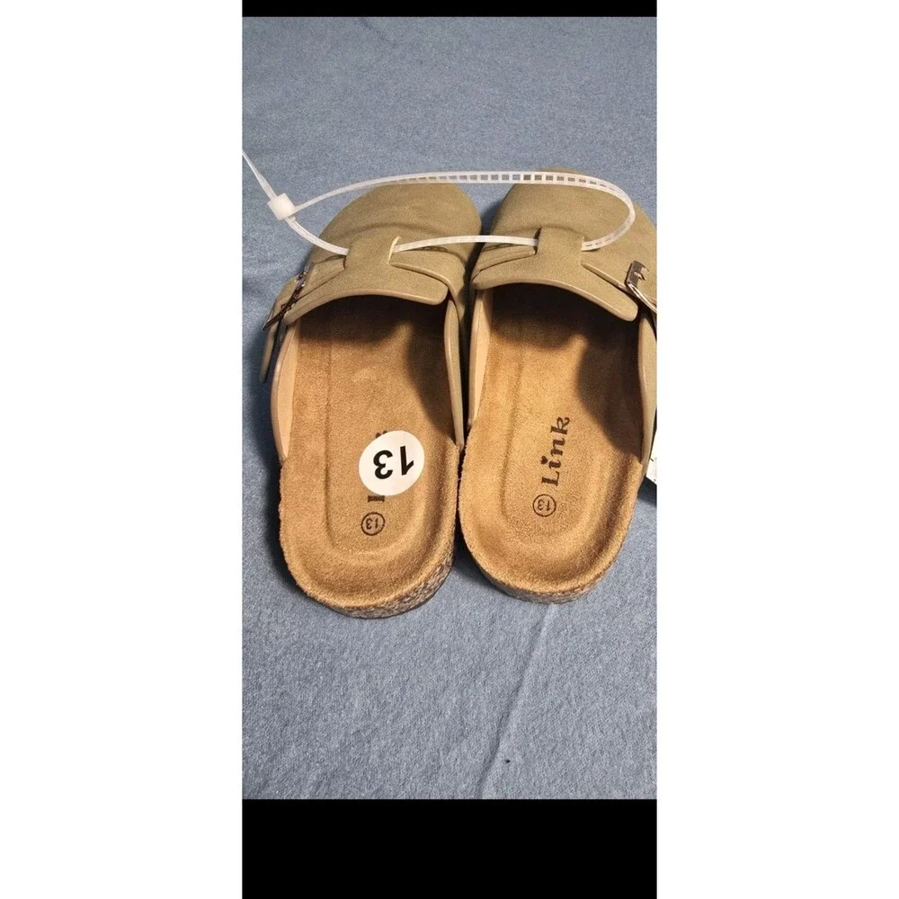 Forever Link Closed-Toe Faux Suede Buckle Mule Sz 13